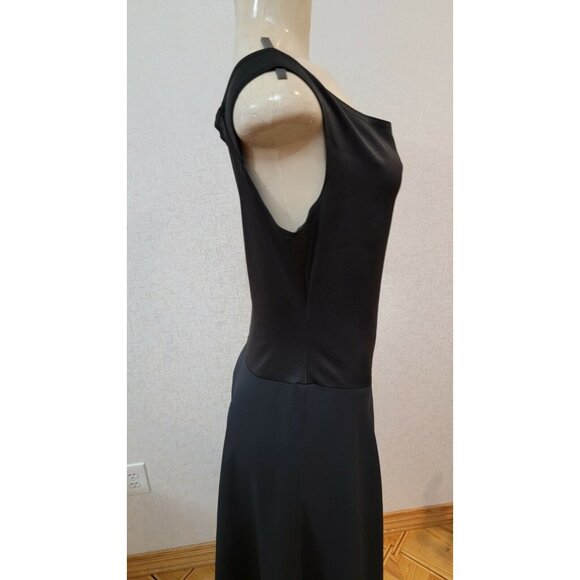 LAUNDRY BY SHELLI SEGAL  WOMEN'S BLACK  LONG COCKTAIL  DRESS SIZE 10 # 354B - Picture 3 of 12